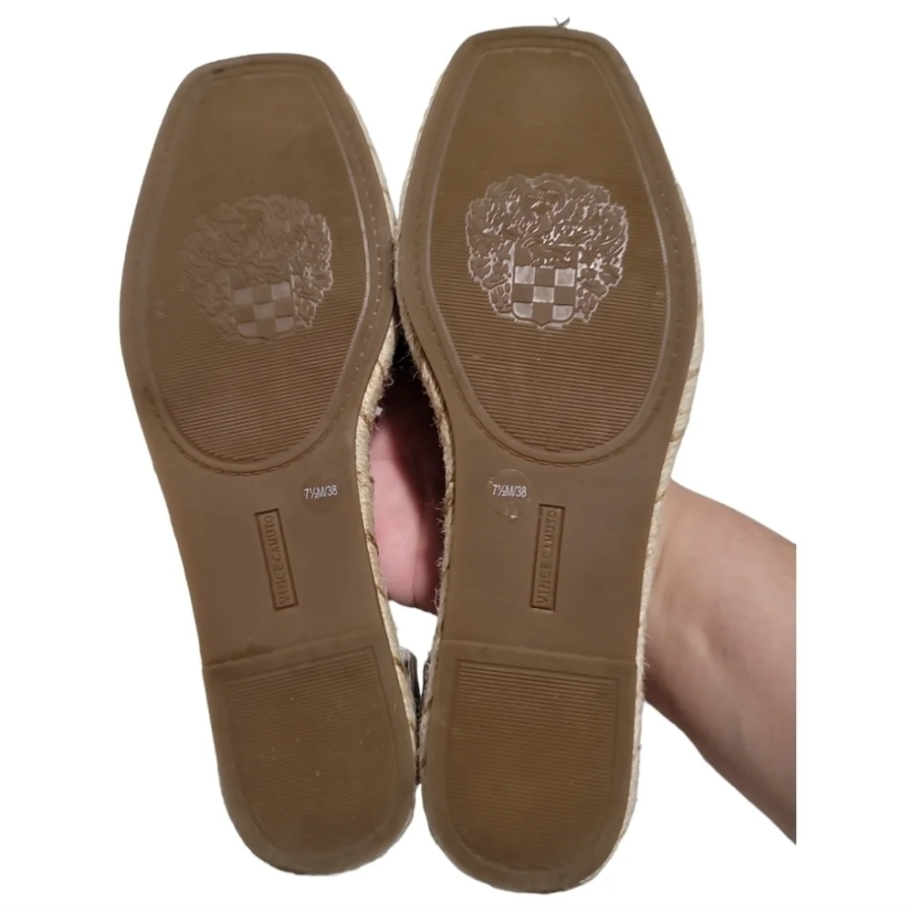 Vince Camuto Jeliany Espadrille Flat Taupe/ Crepe Leather Upper Snake Print 7.5 - Picture 9 of 11